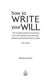 Front cover of How to write your will by Marlene Garsia