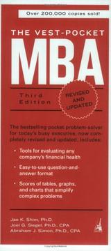 Front cover of The vest-pocket MBA by Jae K. Shim