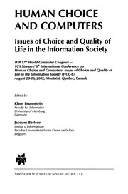 Cover of Human Choice and Computers by Klaus Brunnstein