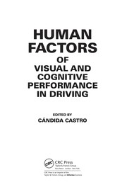 Front cover of Human factors of visual and cognitive performance in driving by Candida Castro