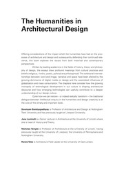 Front cover of The humanities in architectural design by Soumyen Bandyopadhyay