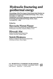 Front cover of Hydraulic fracturing and geothermal energy by Siavouche Nemat-Nasser