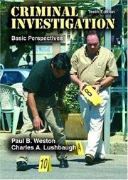 Front cover of Criminal Investigation by Paul B. Weston