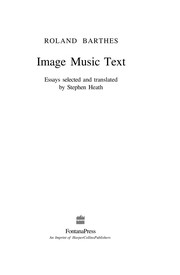 Front cover of Image, music, text by Roland Barthes