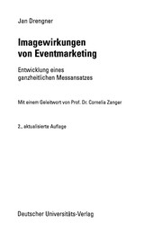 Front cover of Imagewirkungen von Eventmarketing by Jan Drengner