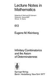Front cover of Infinitary combinatorics and the axiom of determinateness by Eugene M. Kleinberg