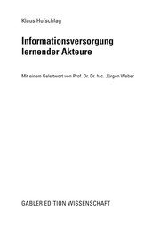 Front cover of Informationsversorgung lernender Akteure by Klaus Hufschlag