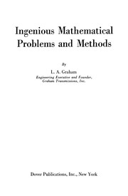 Cover of Ingenious mathematical problems and methods by Louis A. Graham