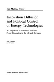 Front cover of Innovation diffusion and political control of energy technologies by Karl Matthias Weber