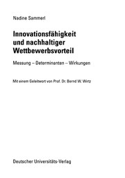 Front cover of Innovationsfähigkeit und nachhaltiger Wettbewerbsvorteil by Nadine Sammerl