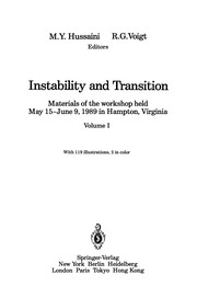 Cover of Instability and Transition by M. Y. Hussaini