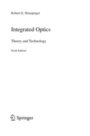 Front cover of Integrated optics by Robert G. Hunsperger