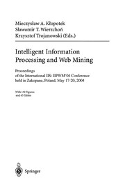 Cover of Intelligent Information Processing and Web Mining by Mieczysław A. Kłopotek
