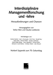 Front cover of Interdisziplinäre Managementforschung und -lehre by Stefan Klein