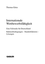 Front cover of Internationale Wettbewerbsfähigkeit by Thomas Gries