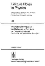Front cover of International Symposium on Mathematical Problems in Theoretical Physics by H. Araki