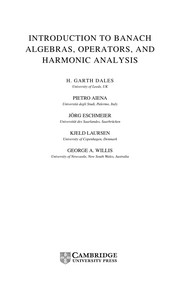 Cover of Introduction to Banach algebras, operators, and harmonic analysis by H. G. Dales