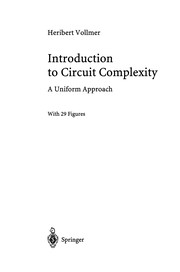 Cover of Introduction to Circuit Complexity by Heribert Vollmer