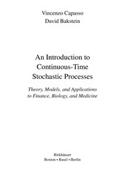 Cover of An introduction to continuous-time stochastic processes by V. Capasso