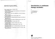 Front cover of Introduction to continuum damage mechanics by L. M. Kachanov