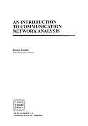 Cover of An introduction to communication network analysis by George Kesidis