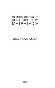 Front cover of INTRODUCTION TO CONTEMPORARY METAETHICS by ALEXANDER MILLER