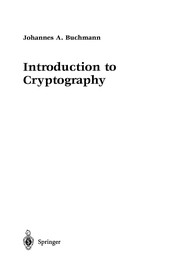 Cover of Introduction to Cryptography by Johannes A. Buchmann
