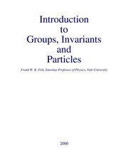 Front cover of Introduction to Groups, Invariants and Particles by Frank W. K.. Firk