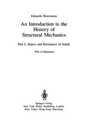 Front cover of An Introduction to the History of Structural Mechanics by Edoardo Benvenuto
