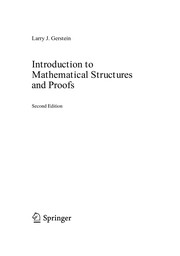 Cover of Introduction to Mathematical Structures and Proofs by Larry J. Gerstein