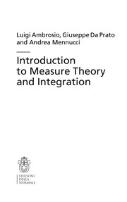 Cover of Introduction to Measure Theory and Integration by Luigi Ambrosio