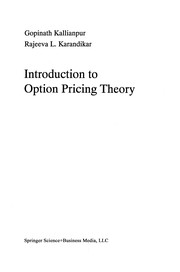 Front cover of Introduction to Option Pricing Theory by Gopinath Kallianpur