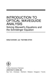 Cover of Introduction to optical waveguide analysis by Kenji Kawano