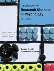 Cover of Introduction to research methods in psychology [ebook] by Dennis Howitt