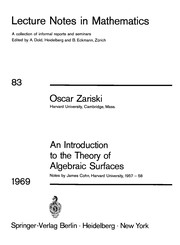 Front cover of An Introduction to the Theory of Algebraic Surfaces by Oscar Zariski