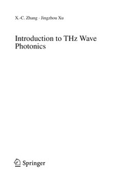 Front cover of Introduction to THz Wave Photonics by Xi-Cheng Zhang