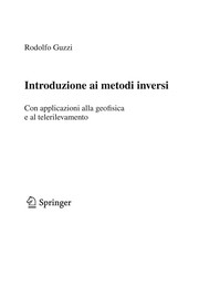 Cover of Introduzione ai metodi inversi by Rodolfo Guzzi