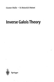 Front cover of Inverse Galois theory by Gunter Malle
