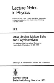Front cover of Ionic liquids, molten salts, and polyelectrolytes by K. H. Bennemann
