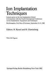 Cover of Ion Implantation Techniques by Heiner Ryssel