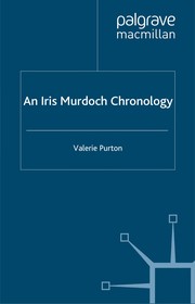 Front cover of An Iris Murdoch chronology by Valerie Purton