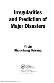 Front cover of Irregularities and prediction of major disasters by Lin, Yi