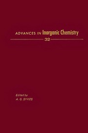 Front cover of Advances in Inorganic Chemistry and Radiochemistry, 32 by Ag Sykes