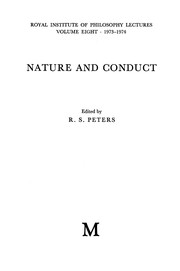 Cover of Nature and conduct by R. S. Peters