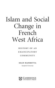 Front cover of Islam and social change in French West Africa by Sean Hanretta