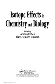 Front cover of Isotope effects in chemistry and biology by Hans-Heinrich Limbach