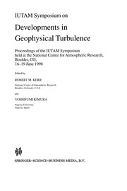 Front cover of IUTAM symposium on developments in geophysical turbulence by Robert M. Kerr