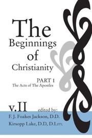 Front cover of Beginnings of Christianity : the Acts of the Apostles Vol. 2 : Volume II : Prolegomena II by F. J. Foakes Jackson