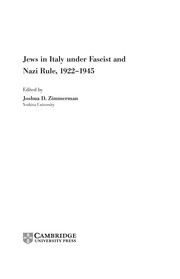 Front cover of Jews in Italy under Fascist and Nazi rule, 1922-1945 by Joshua D. Zimmerman