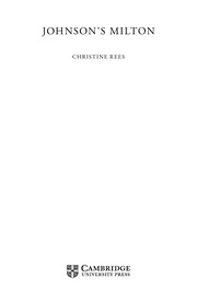 Cover of Johnson's Milton by Christine Rees
